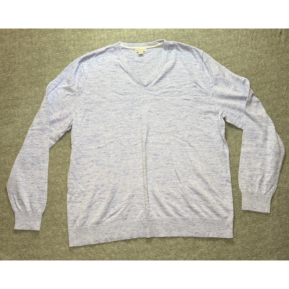 Merona Men's V-Neck Sweater-XL/Powder Blue/100% Cotton/Casual